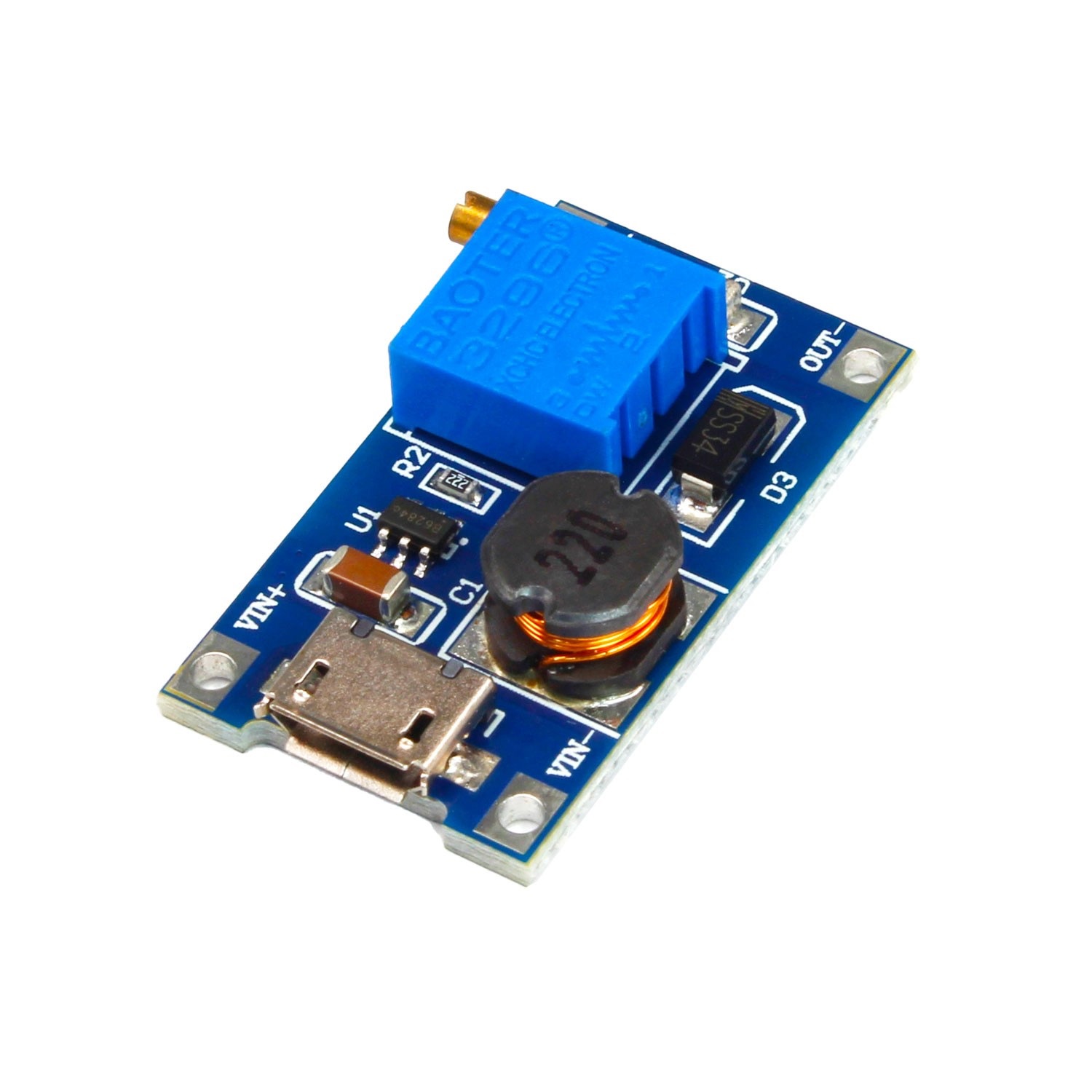 ماژول افزاینده MT3608 با سوکت میکرو