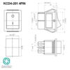 کلید راکر بزرگ دوحالته KCD4-201 4PIN | فروش عمده