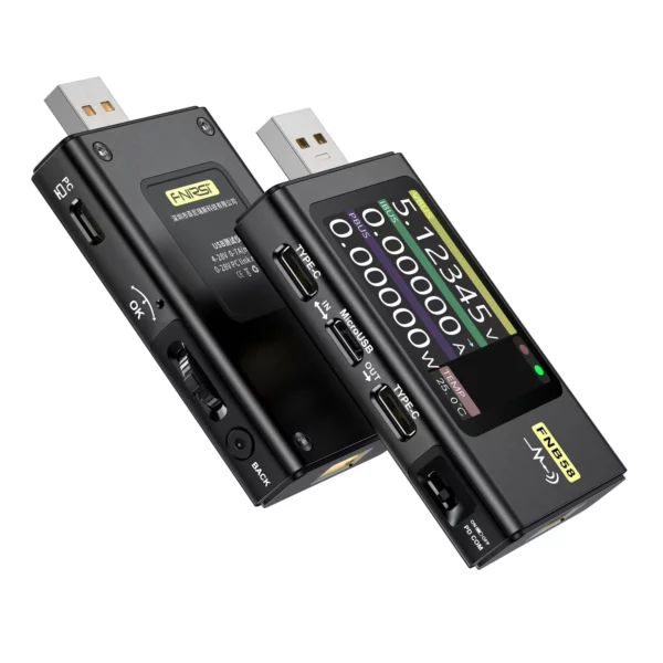 تستر فست شارژ USB (ولتاژ و جریان) FNIRSI مدل FNB58