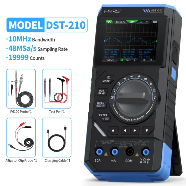 مولتی‌متر، اسیلوسکوپ و سیگنال ژنراتور دستی FNIRSI مدل DST-210