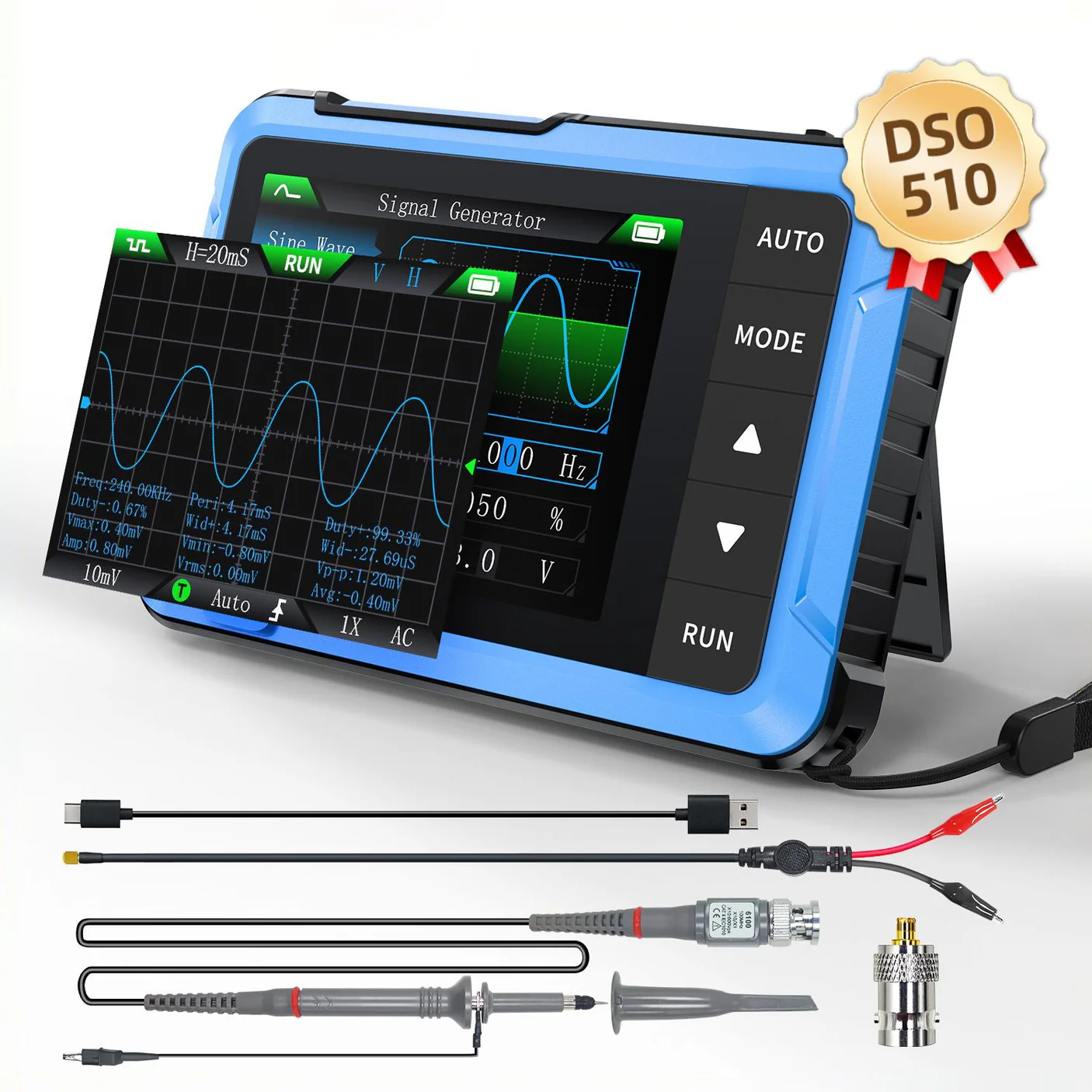 مینی اسیلوسکوپ و فانکشن ژنراتور FNIRSI مدل DSO-510